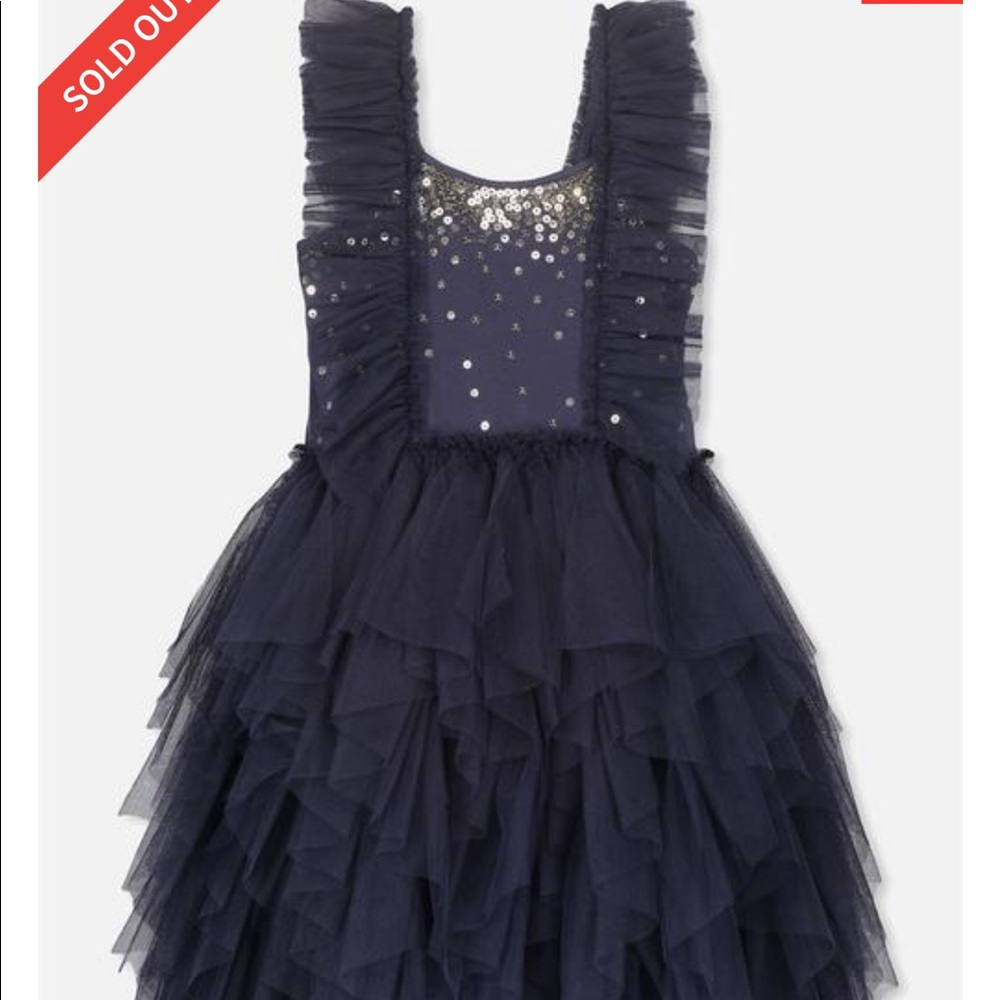 CottonOn Little Princess Navy & Gold Sequin Dress